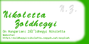 nikoletta zoldhegyi business card